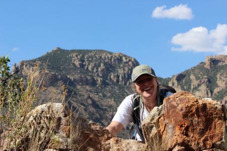 An Earthwatch volunteer and Arizona landscape